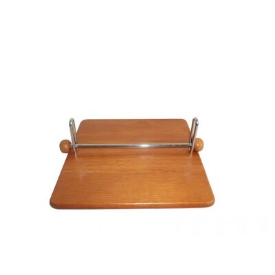 Wooden napkin holder made of rubberwood,  with metallic elements.  Dimension: 19x19x5cm AA-320