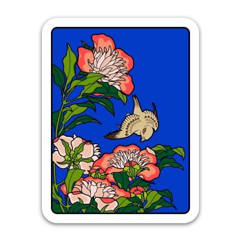 Peonies and Canary - Sticker 1