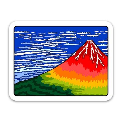 Feiner Wind, klarer Morgen (Red Fuji) - Aufkleber