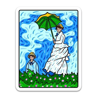 Donna con parasole - Adesivo