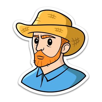 Self-Portrait with Straw Hat - Sticker 1