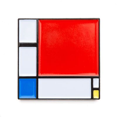 Composición II en rojo, azul y amarillo - Imán