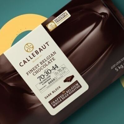 CALLEBAUT - CHOCOLAT NOIR -FINEST BELGIAN CHOCOLATE N° 70-30-44 - 70.3 % CACAO - 5KG - BLOC