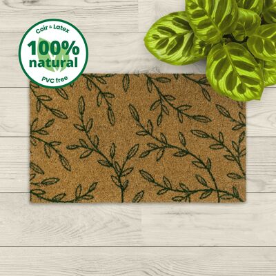 coir doormat; with sustainable latex backing; branches