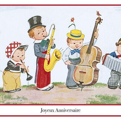 Birthday musicians postcard