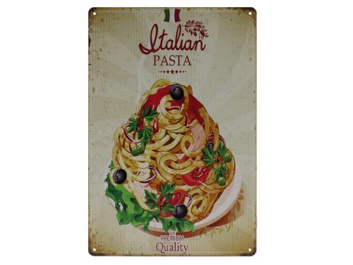 Italian pasta metalen bord 20x30cm