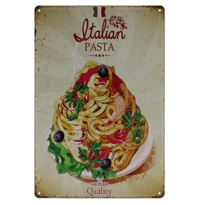 Italian pasta metalen bord 20x30cm