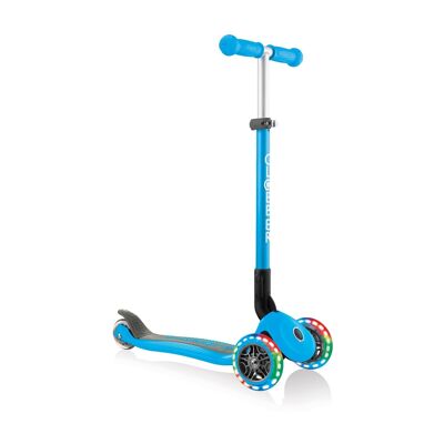 Patinete infantil de 3 ruedas | PRIMO PLEGABLE LUCES azul cielo