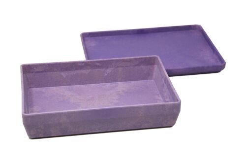 RE-Wood® Box mit Deckel lila | Aufbewahren stapelbar Ordnung schaffen