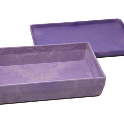 Caja RE-Wood® con tapa violeta | Almacenar orden de creación apilable