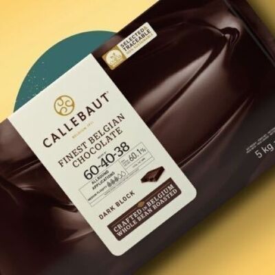 CALLEBAUT - CHOCOLATE NEGRO 60,1% CACAO - FINEST CHOCOLATE BELGA N°60-40-38 - BLOQUE DE 5KG