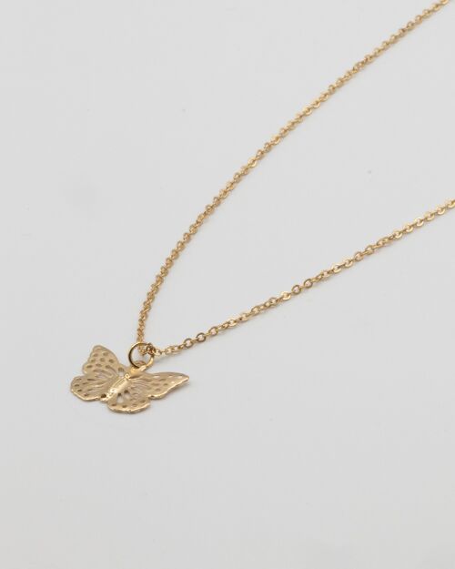Butterfly Chain Necklace With Butterfly Design In Gold