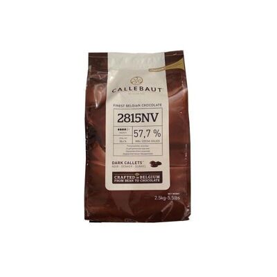 CALLEBAUT - CHOCOLAT NOIR 57.7% CACAO - FINEST BELGIAN CHOCOLATE N° 2815NV- BLOC DE 5KG