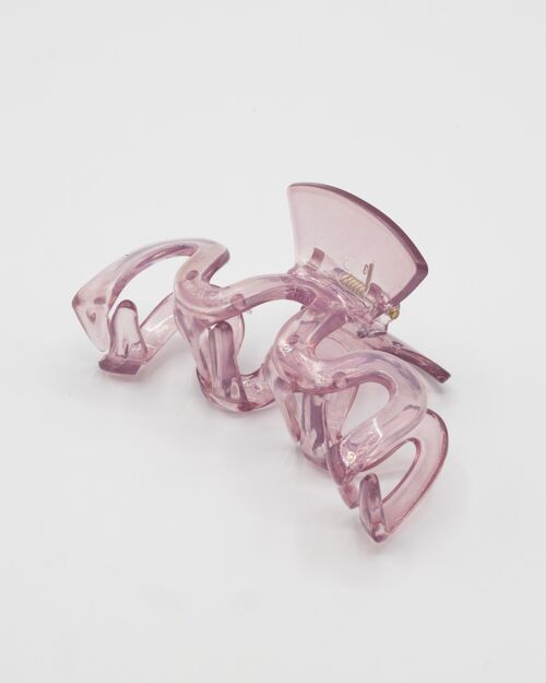 City Slick Y2K Hair Claw With Wavy Design In Pink