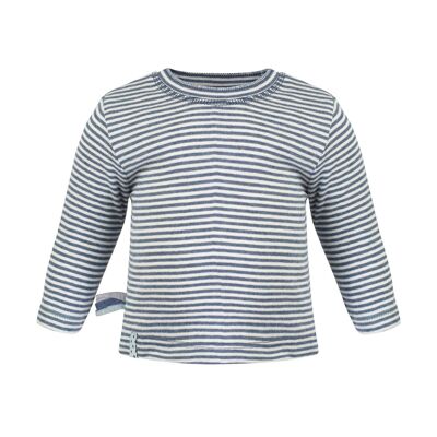 OrganicEra Organic L/S Tshirt - Indigo Melange Striped