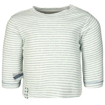 OrganicEra Organic L/S Tshirt - Aqua Melange Striped 3