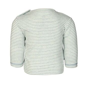 OrganicEra Organic L/S Tshirt - Aqua Melange Striped 4