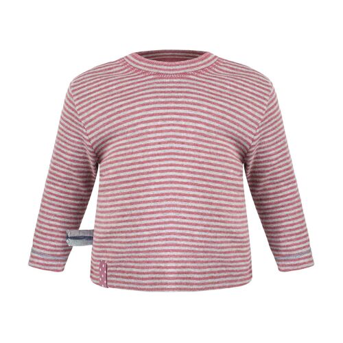 OrganicEra Organic L/S Tshirt - Bordeaux Melange Striped