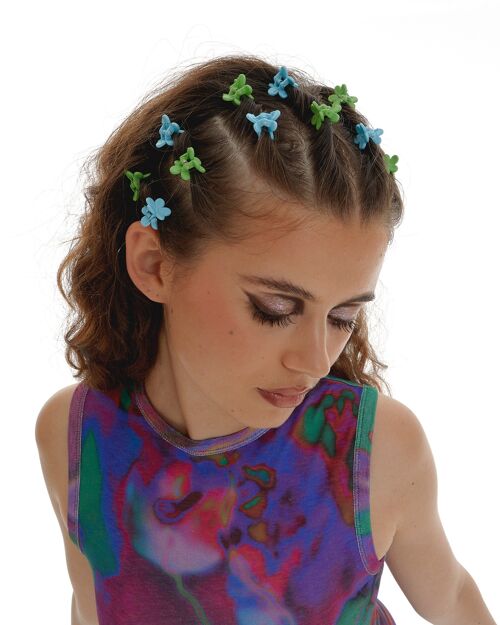 Butterfly Hair Claw Clips In Blue and Green