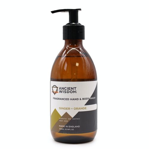 FHBW-01 - Ginger & Orange Hand & Body Wash 300ml - Sold in 4x unit/s per outer