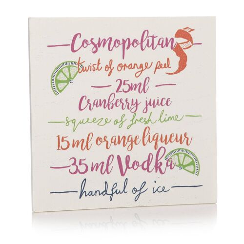 Coaster - Cocktail, Cosmopolitan 10cm