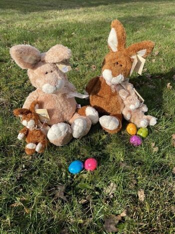 Sweety Toys peluche lapin lapin de Pâques Moppel environ 28cm en marron et beige 3
