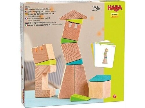 3D Arranging Set Crooked Tower Blocks