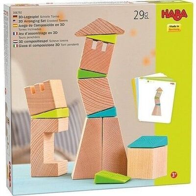 3D Arranging Set Crooked Tower Blocks