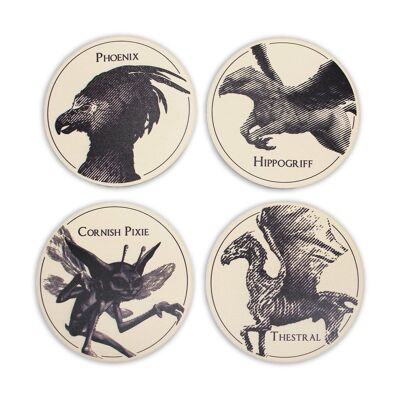 Coasters Set of 4 Ceramic - Harry Potter (Magical Creatures)