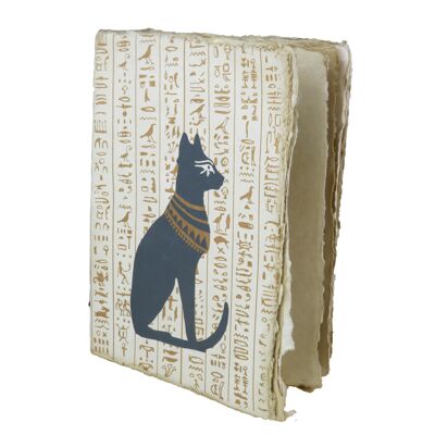 Dio Bastet dell'antico quaderno di carta pergamena dell'Egitto