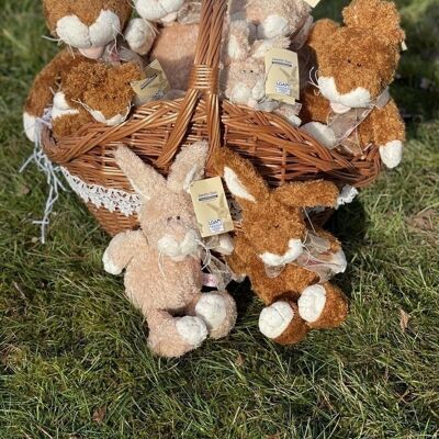 Coniglietto di peluche Moppel di Sweety Toys, circa 35 cm, in marrone e beige