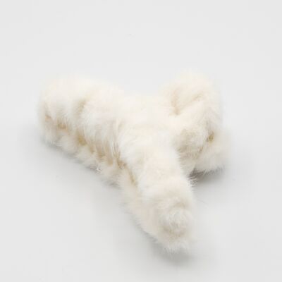 Fuzzy Hair Claw in Weiß