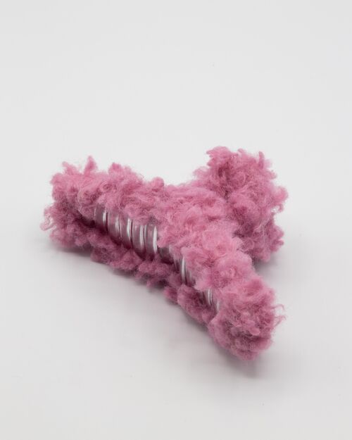 Fuzzy Hair Claw In Pink