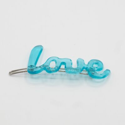 Love Y2K Slide-In-Haarspange mit Slogan-Detail in Blau
