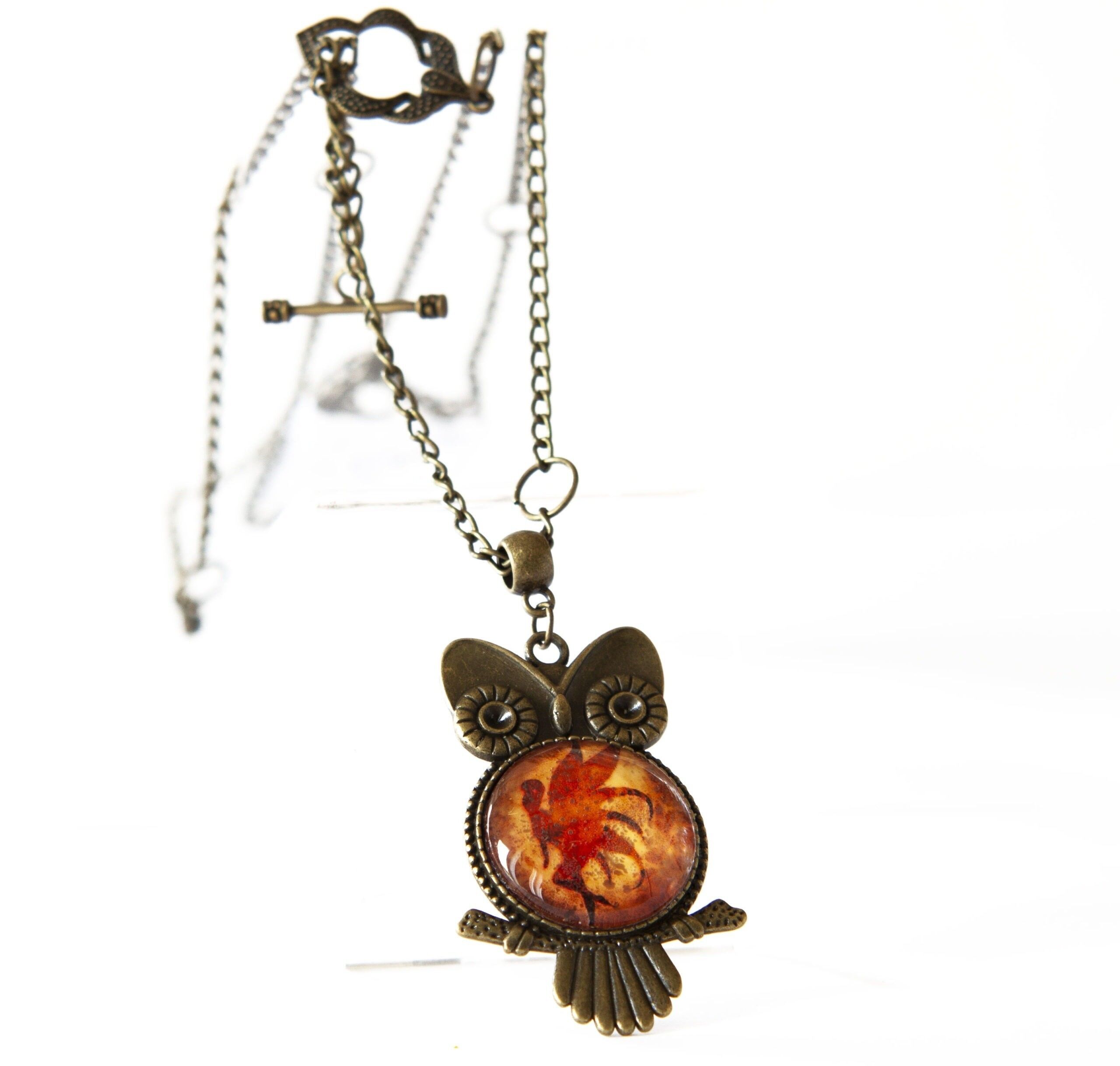 owl & fairy long necklace