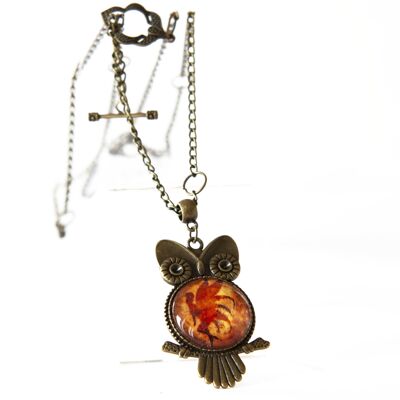 owl & fairy long necklace