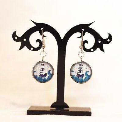 Steel lighthouse earrings