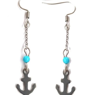 Anchor and turquoise earrings