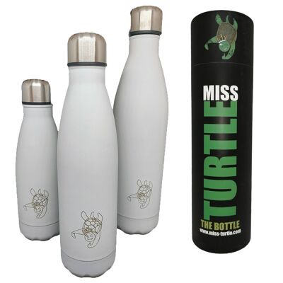 Insulated Water Bottle - White No Fuss - 500ml
