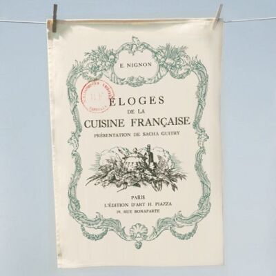 Organic cotton tea towel - Praise of French cuisine