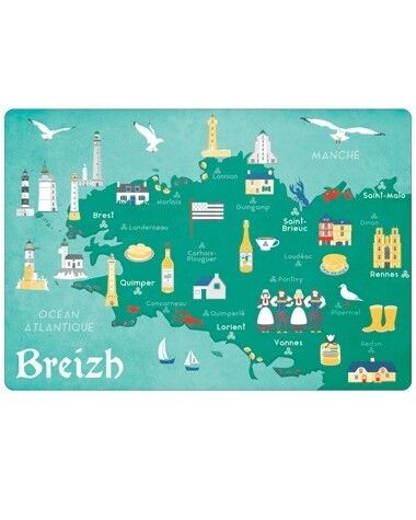 KARTE DER BRETAGNE TISCHSET