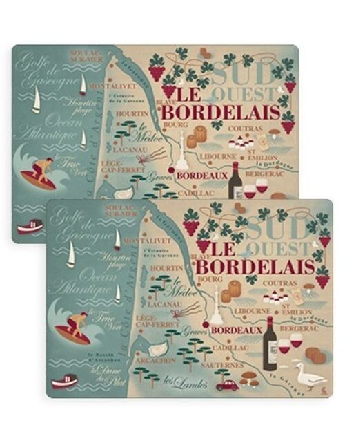 Set de table carte du bordelais