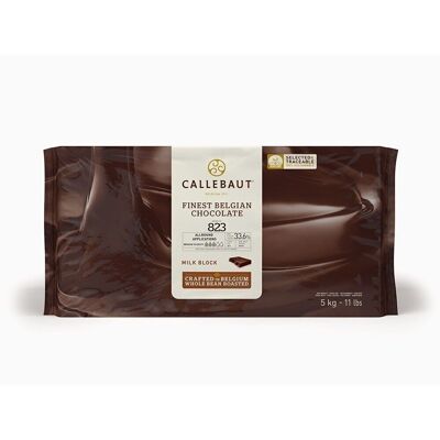 CALLEBAUT - CHOCOLAT AU LAIT - FINEST BELGIAN CHOCOLATE N°823 - 33.6% CACAO- BLOC DE 5 KG