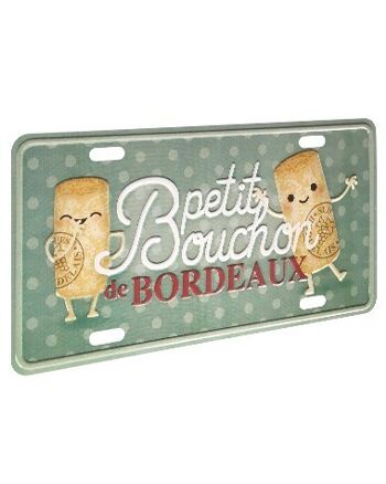 Plaque métal décorative petit modèle Petit bouchon de Bordeaux 2