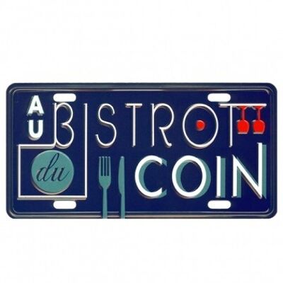 Small decorative metal plate Bistrot du coin