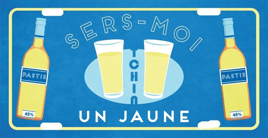 Plaque décorative petit modèle Sers moi un jaune