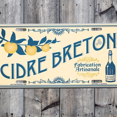 Plaque décorative en métal cidre breton