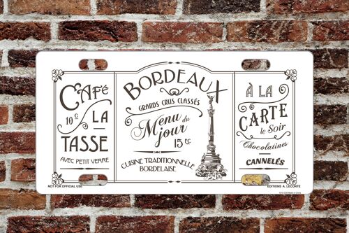 Plaque décorative en métal café de bordeaux