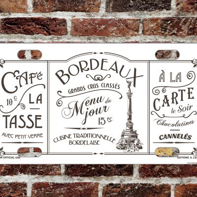 Plaque décorative en métal café de bordeaux