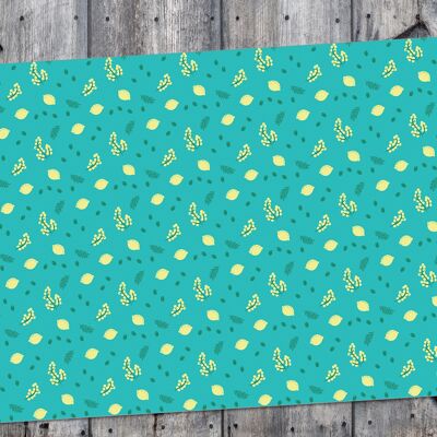 PLACEMATS - LEMONS AND MIMOSAS-GREEN